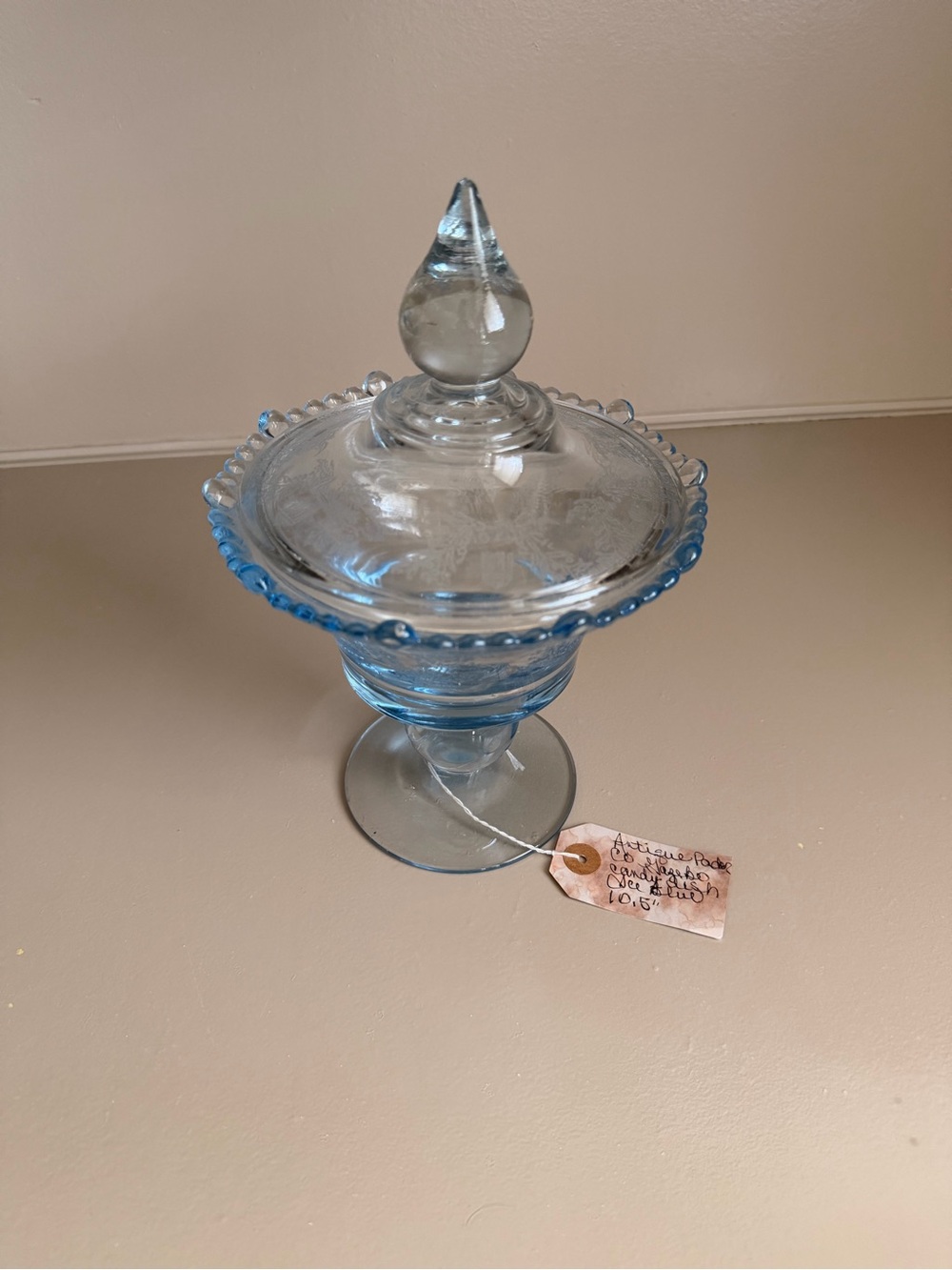 Antique Vintage Paden City Glass Company “Gazebo” Candy Dish Ice Blue!